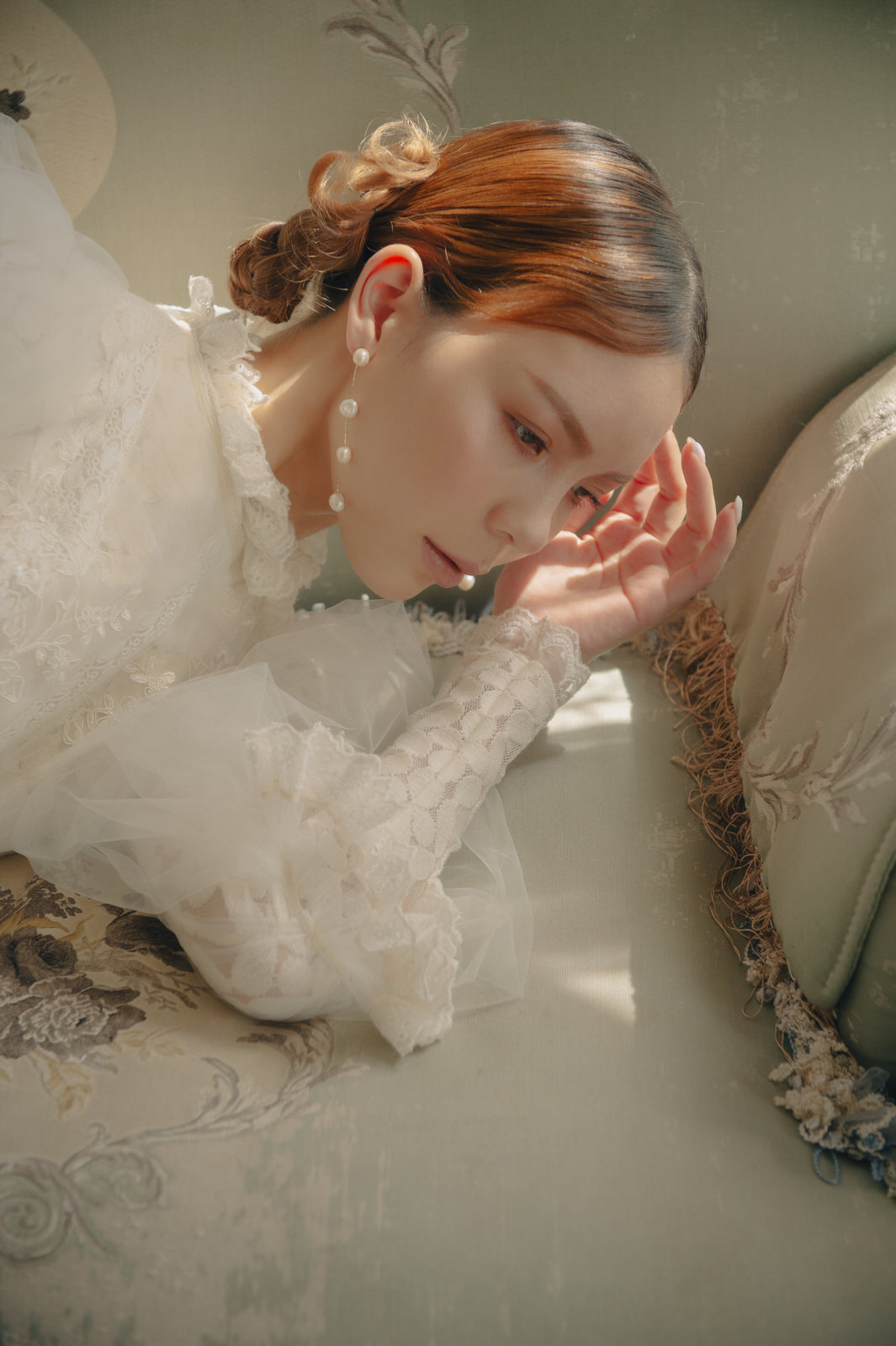 線上禮服 | Bride Collection | A-P140 | 法式復古蕾絲白紗